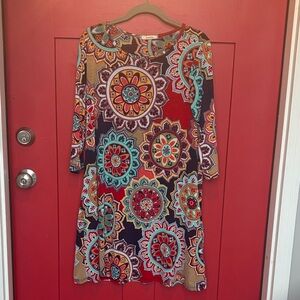 Twenty‎ Ten Multicolor Bohemian Patterned Dress Size Large